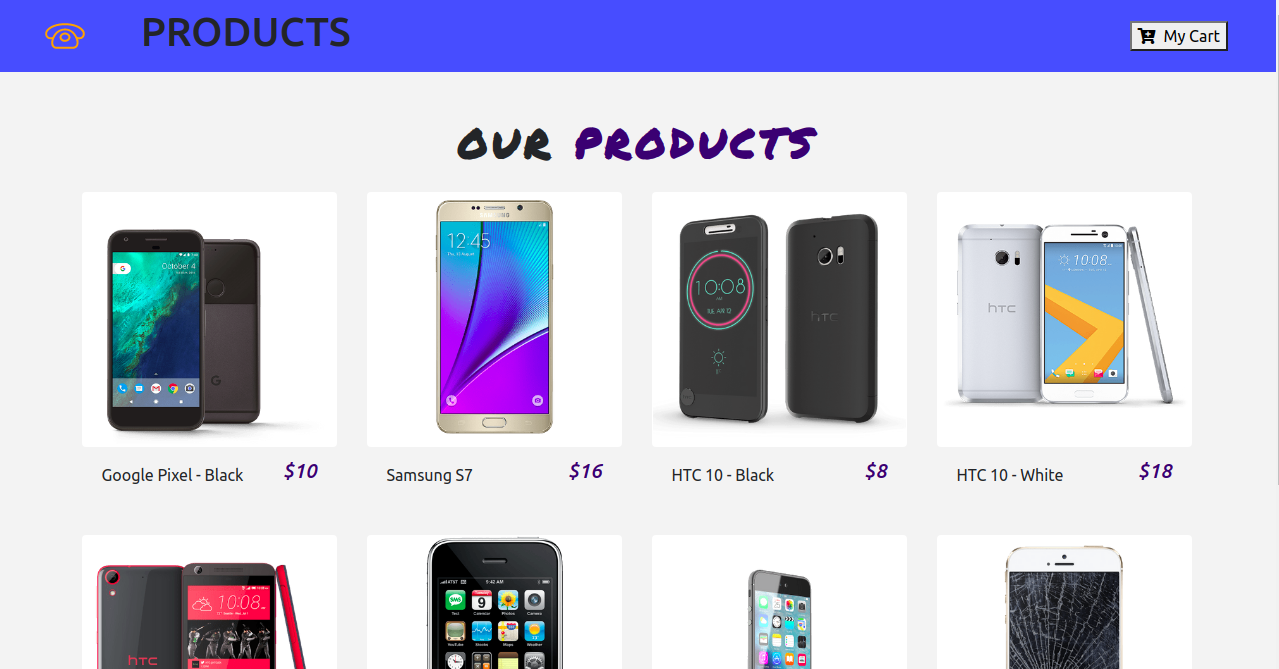 E-Commerce Phone Application Using React and Node JS